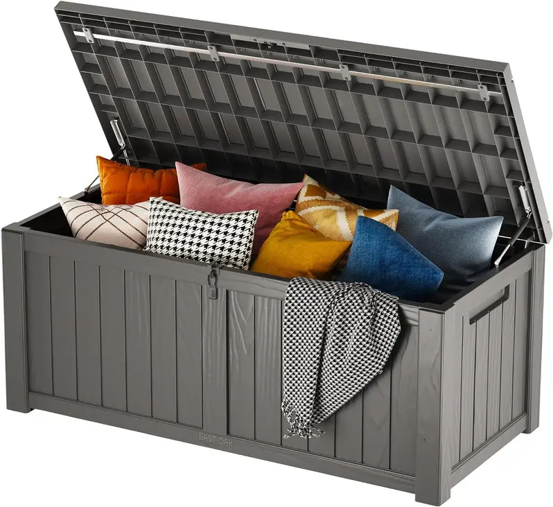 230-Gallon Heavy-Duty Outdoor Storage Deck Box with Padlock Compatibility