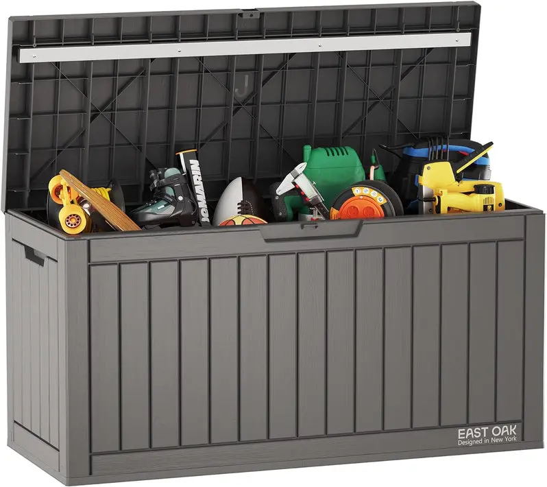 230-Gallon Heavy-Duty Outdoor Storage Deck Box with Padlock Compatibility