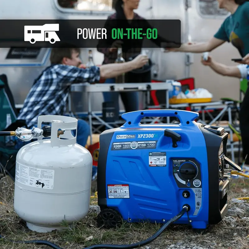 2300W Dual-Fuel Portable Inverter Generator – Gasoline & Propane Powered for RVs, Camping, and Emergency Backup 2