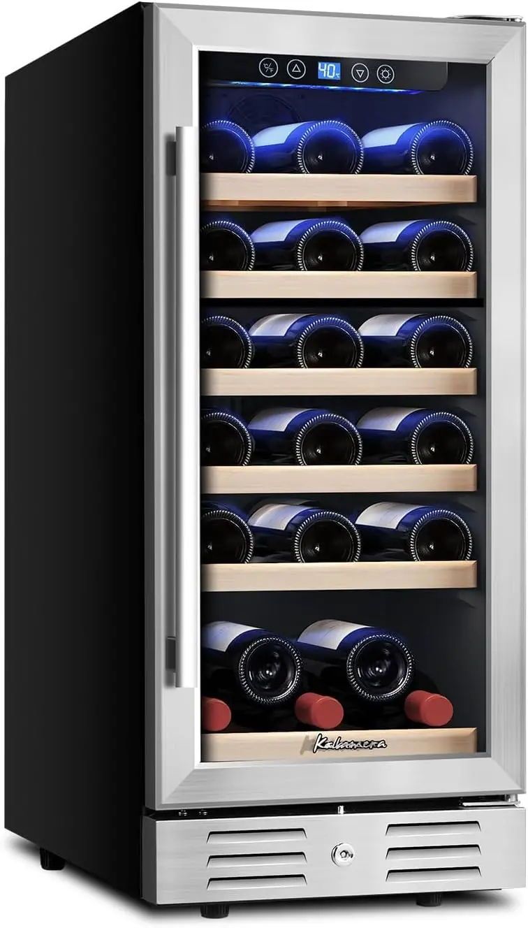24-Inch Dual-Zone Wine Cooler – 46-Bottle Stainless Steel Built-In or Freestanding Refrigerator with Reversible Glass Door 2