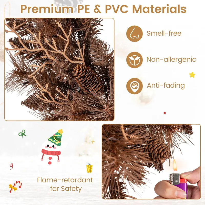 24-Inch LED Christmas Wreath – Elegant Pre-Lit Holiday Ring with 105 Branch Tips & Soft Glow Lighting
