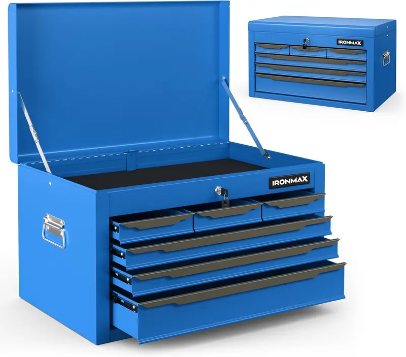 24-Inch Steel Tool Chest – 6-Drawer Heavy-Duty Toolbox with Top Lid Storage & Automatic Lock System