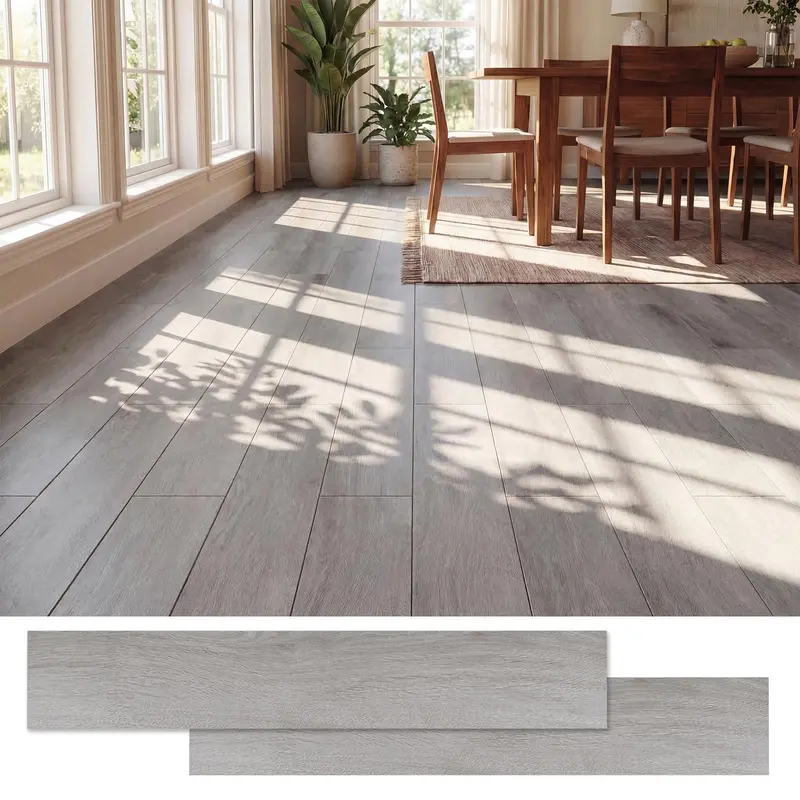 24-Piece Waterproof Vinyl Wood-Grain Floor Tiles (36 sq. ft. Total)