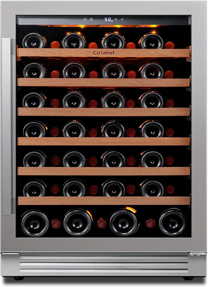 24" Smart Dual-Zone Wine Fridge – 46-Bottle Capacity, 40°F–65°F Digital Control, Low-Noise Design for Kitchen or Office 2