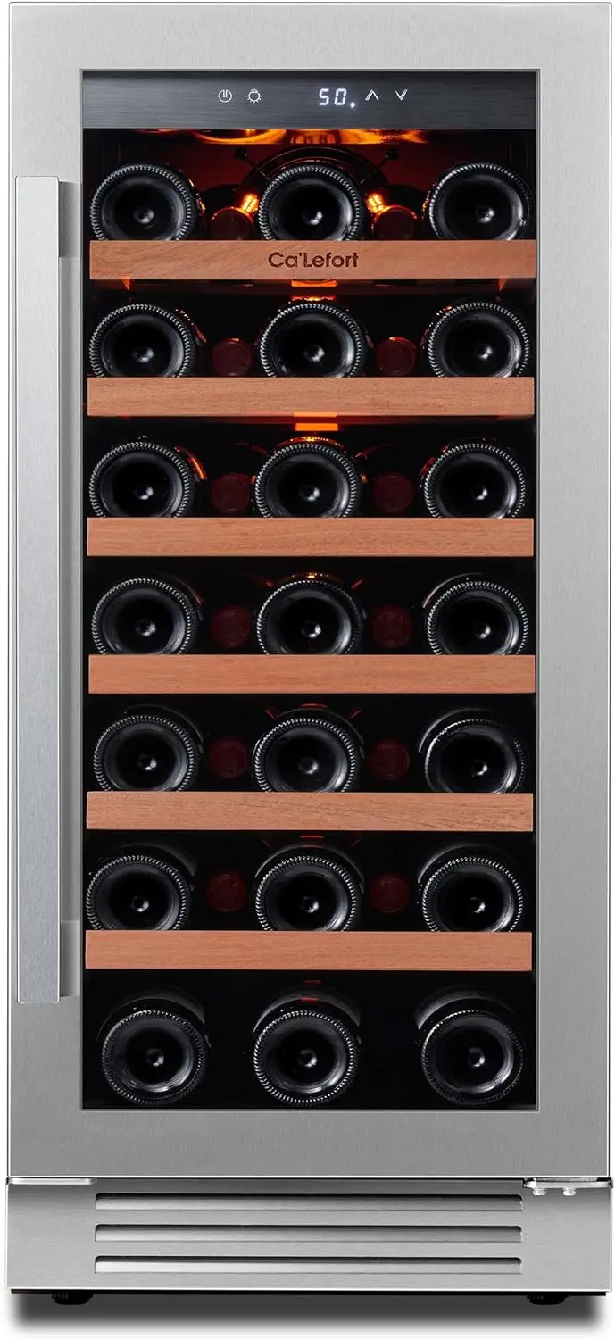 24" Smart Dual-Zone Wine Fridge – 46-Bottle Capacity, 40°F–65°F Digital Control, Low-Noise Design for Kitchen or Office