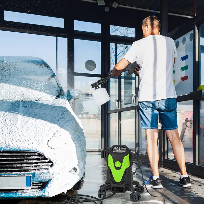 2400 PSI Electric Pressure Washer with 4 Quick-Connect Nozzles and Mobility Wheels 2