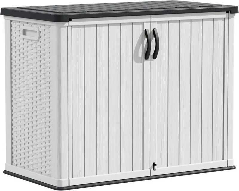 26-Cubic-Foot Lockable Outdoor Storage Cabinet – Weatherproof Patio Tool Shed