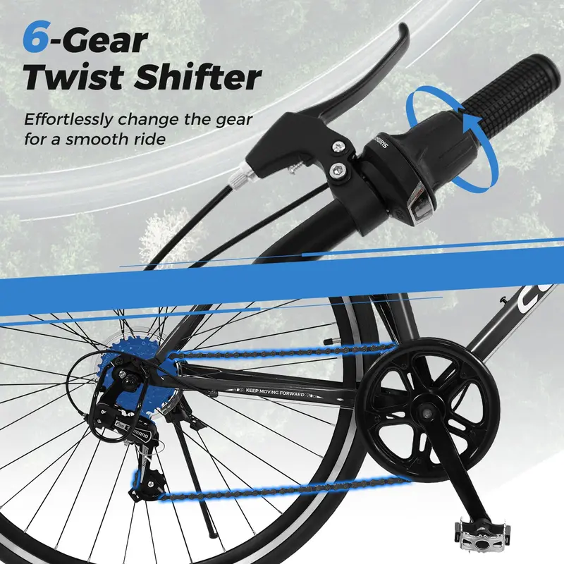 26-Inch Mountain Bike with 6-Speed Drivetrain and Front/Rear Dual Braking System 2