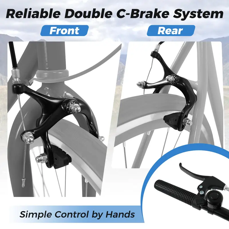 26-Inch Mountain Bike with 6-Speed Drivetrain and Front/Rear Dual Braking System