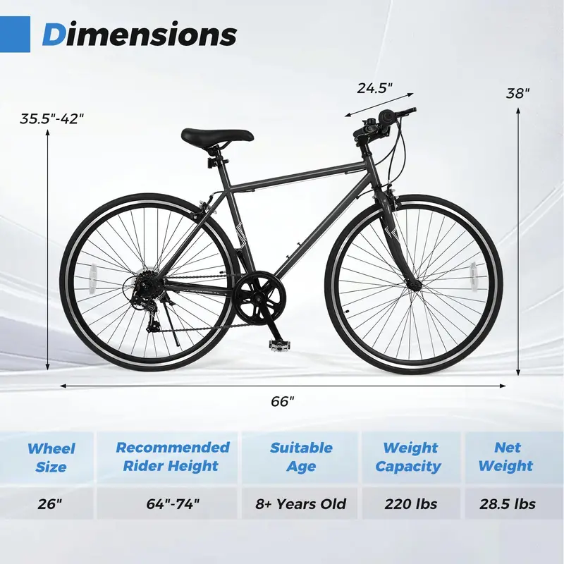 26-Inch Mountain Bike with 6-Speed Drivetrain and Front/Rear Dual Braking System