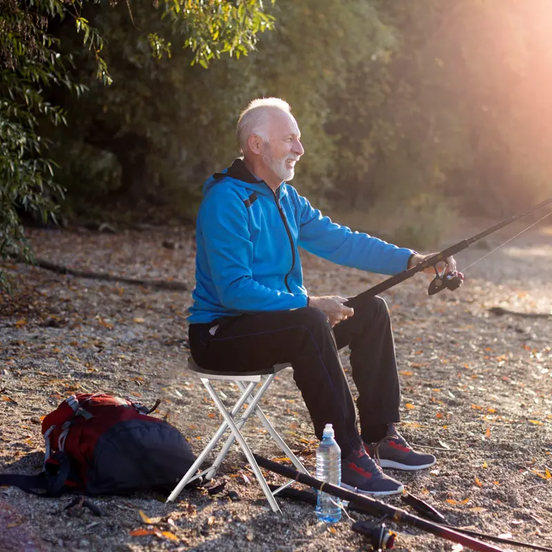 28-Inch Foldable Camping Stool with 330-Pound Weight Capacity