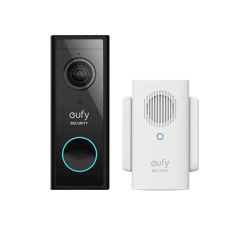 2K Wireless Wi-Fi Video Doorbell – Smart Security Camera with Chime, Night Vision, and Mobile Alerts (Black)