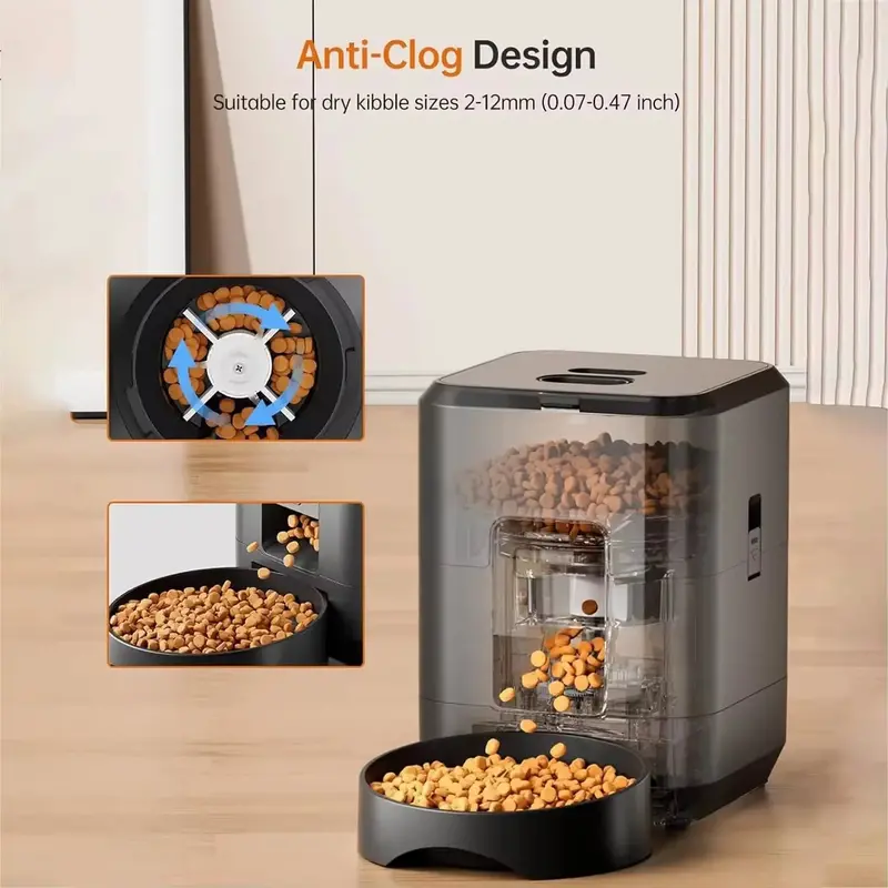 2L Compact Automatic Cat Feeder – LCD Timer, Slow-Feed Mode & Dry Food Dispenser for Small Pets 2