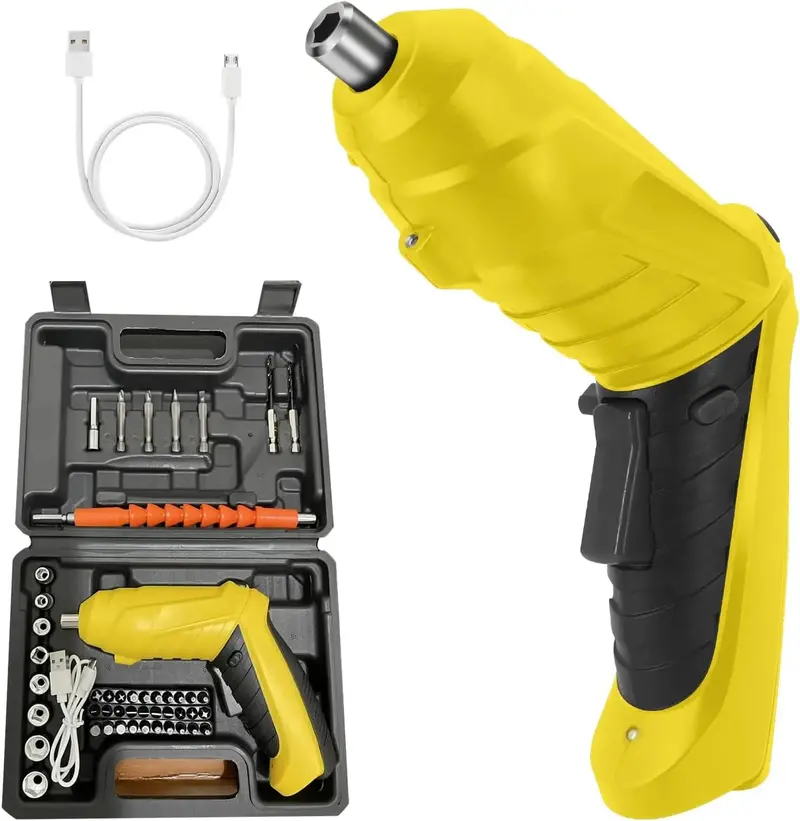 3.6V Rechargeable Electric Screwdriver Set – 47-Piece Accessory Kit with Bit Storage Case