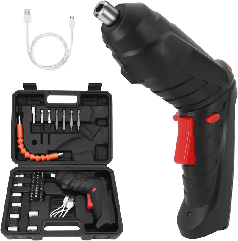 3.6V Rechargeable Electric Screwdriver Set – 47-Piece Accessory Kit with Bit Storage Case 2