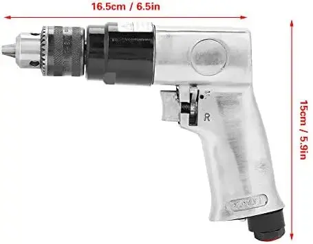 3/8-Inch Reversible Pneumatic Air Drill – High-Speed Industrial Tool with 1700 RPM Output