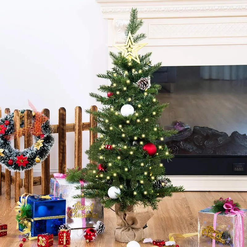 3-Foot Pre-Lit Slim Christmas Tree – Hinged Artificial Fir Design