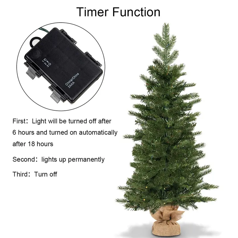3-Foot Pre-Lit Slim Christmas Tree – Hinged Artificial Fir Design