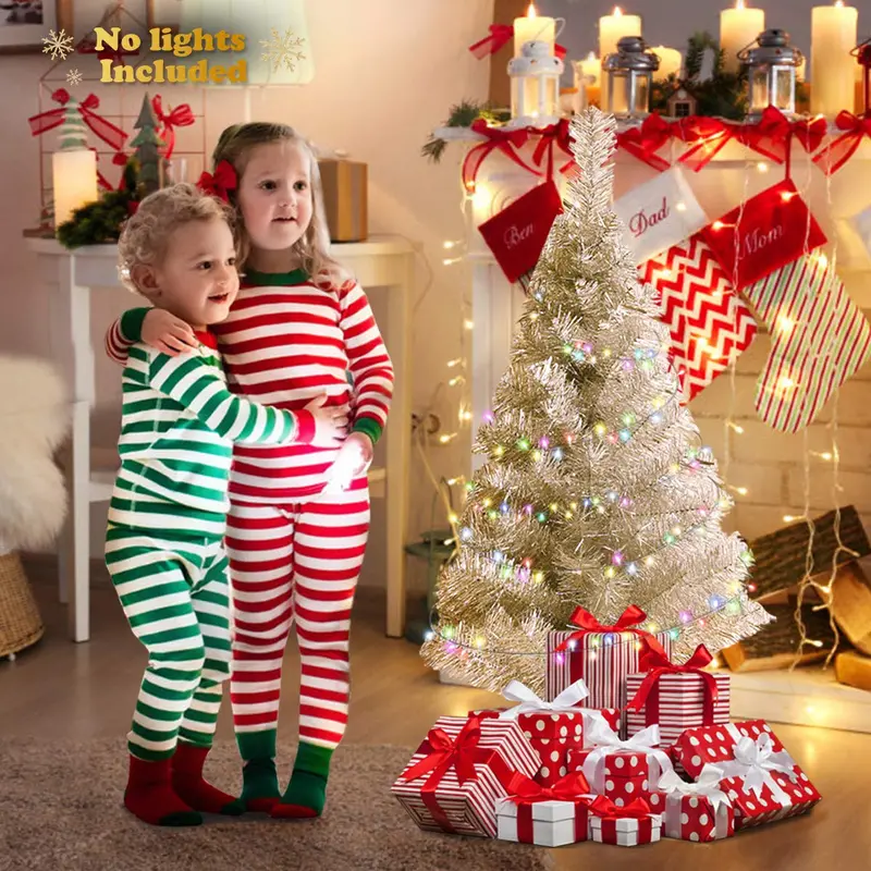 3-Foot Slim Silver Artificial Pencil Christmas Tree with Realistic Branches 2