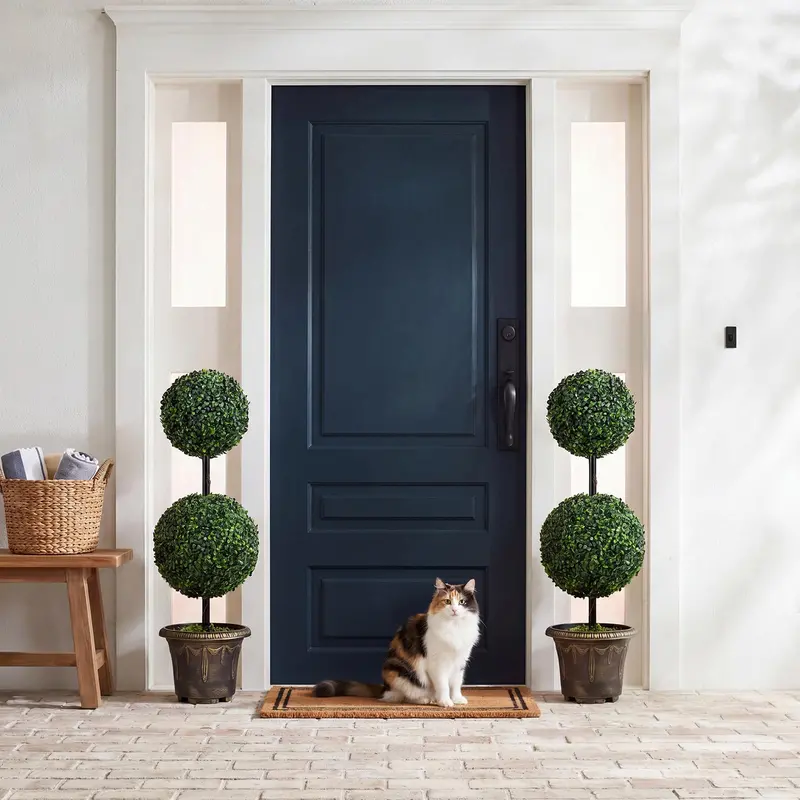 3-Foot Standalone Boxwood Topiary Ball Tree – Lifelike Indoor/Outdoor Decor 2