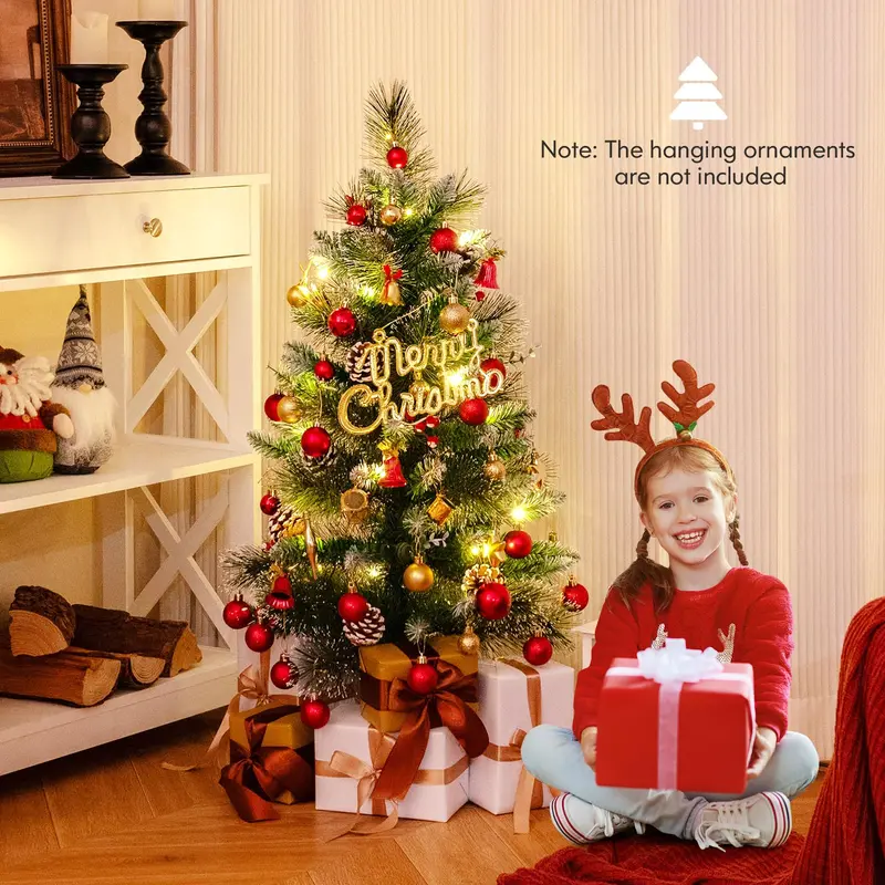 3 ft Mini Tabletop Pre-Lit Christmas Tree – 20 Warm White LEDs, 8 Lighting Modes & Timer, 81 PVC/Pine Tips 2