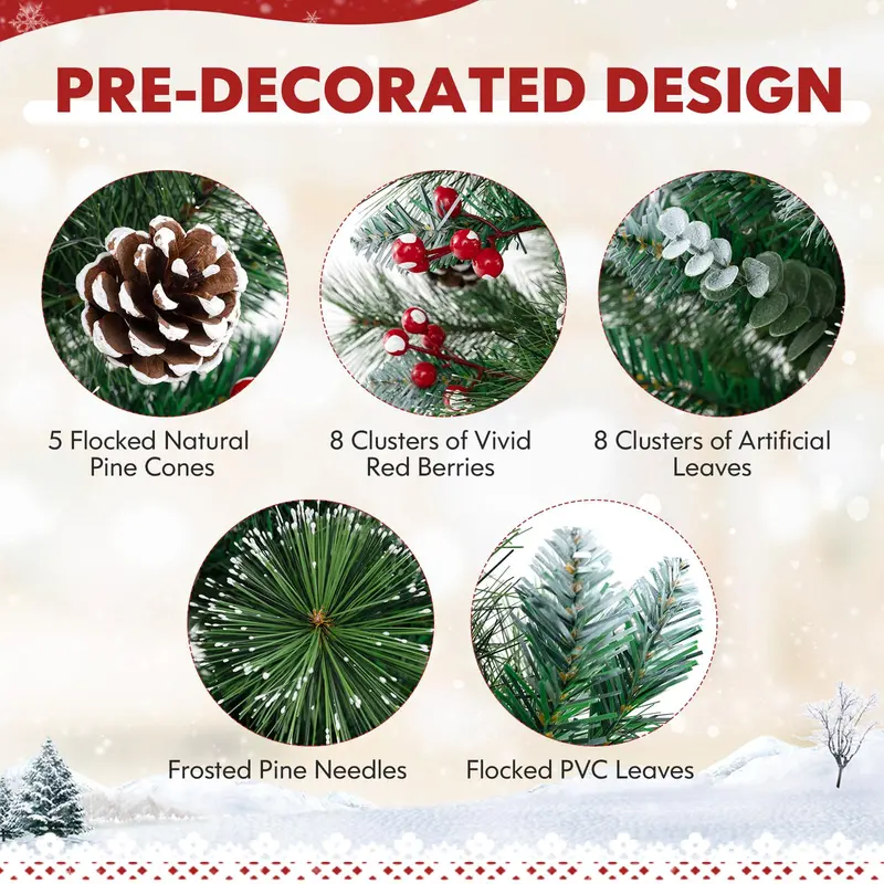 3 ft Mini Tabletop Pre-Lit Christmas Tree – 20 Warm White LEDs, 8 Lighting Modes & Timer, 81 PVC/Pine Tips