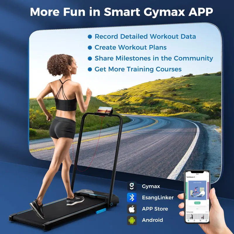 3-in-1 Folding Treadmill – Walking Pad with Handlebar, 2.5HP Motor & 340 lb Weight Limit