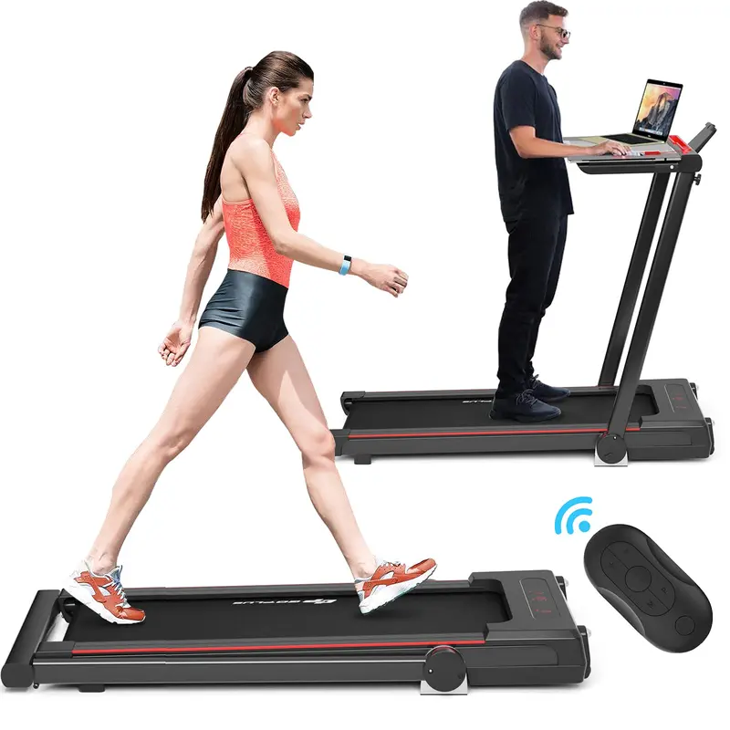 3-in-1 Under-Desk Walking Pad – Compact Treadmill with Detachable Standing Desk 2