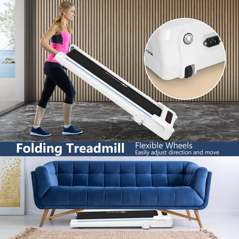 3-in-1 Under-Desk Walking Pad – Compact Treadmill with Detachable Standing Desk