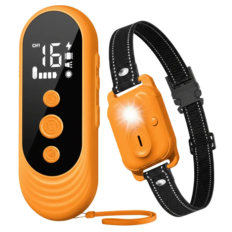 3-Mode Remote Dog Training Collar with Integrated LED Light