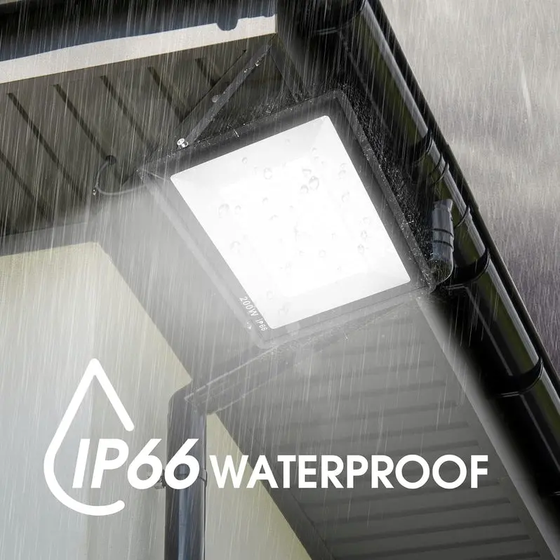3-Pack Super-Bright 200W LED Flood Lights – IP66 Waterproof Exterior Security Lighting, 22,800 Lumens, 5000K Daylight White for Yard, Garden & Sports Areas