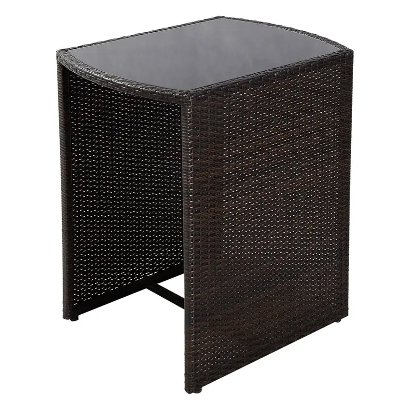 3-Piece Rattan Bistro Set – Compact Outdoor Dining Table and Chairs