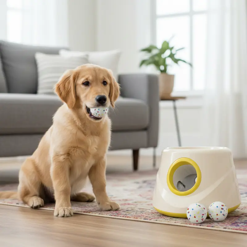 3-Setting Interactive Automatic Ball Thrower for Dogs and Cats