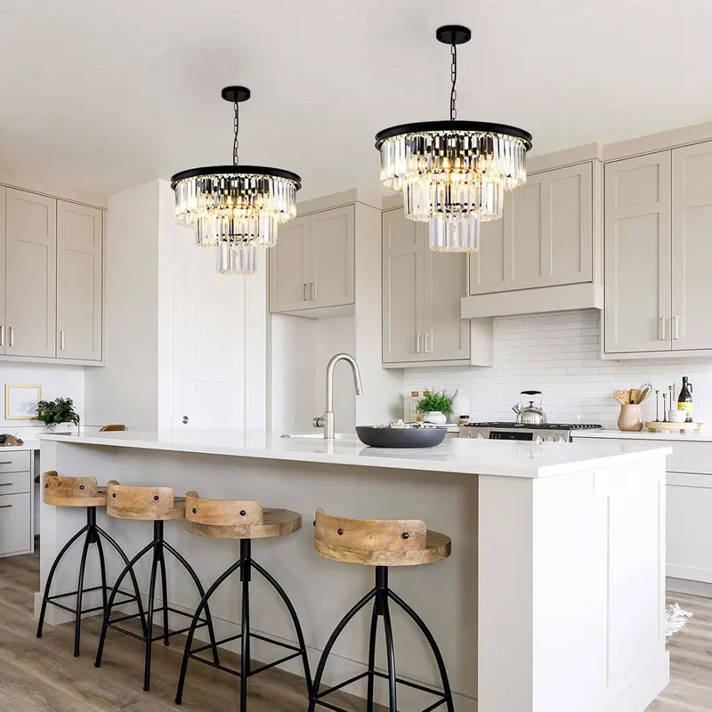 3-Tier K9 Crystal Chandelier – Sparkling Multi-Level Pendant with Premium Glass Accents