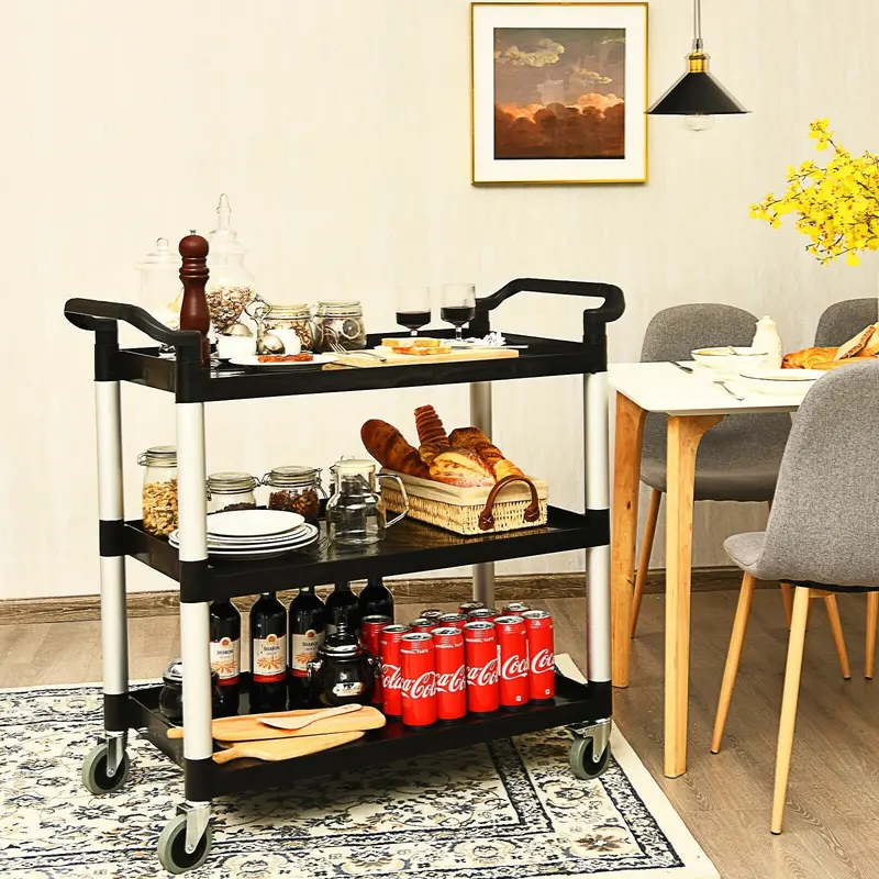 3-Tier Rolling Utility Cart – Mobile Storage Organizer with Locking Casters 2