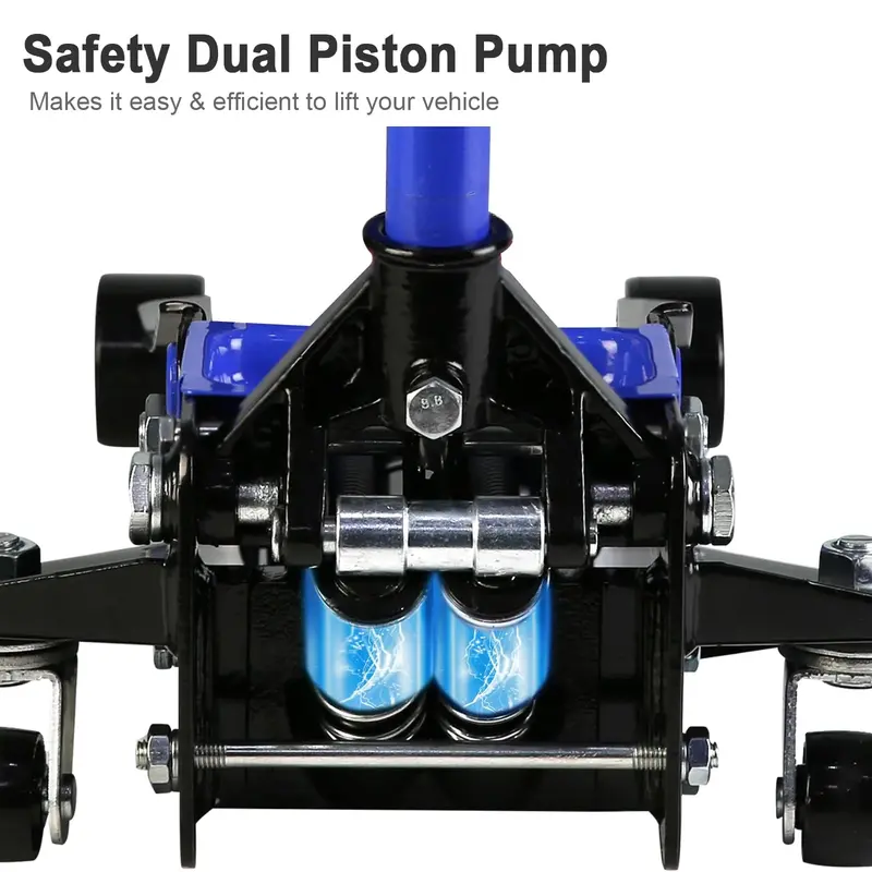 3-Ton Low-Profile Hydraulic Floor Jack – Dual-Piston Quick-Lift, 5.1"–20" Lift Range