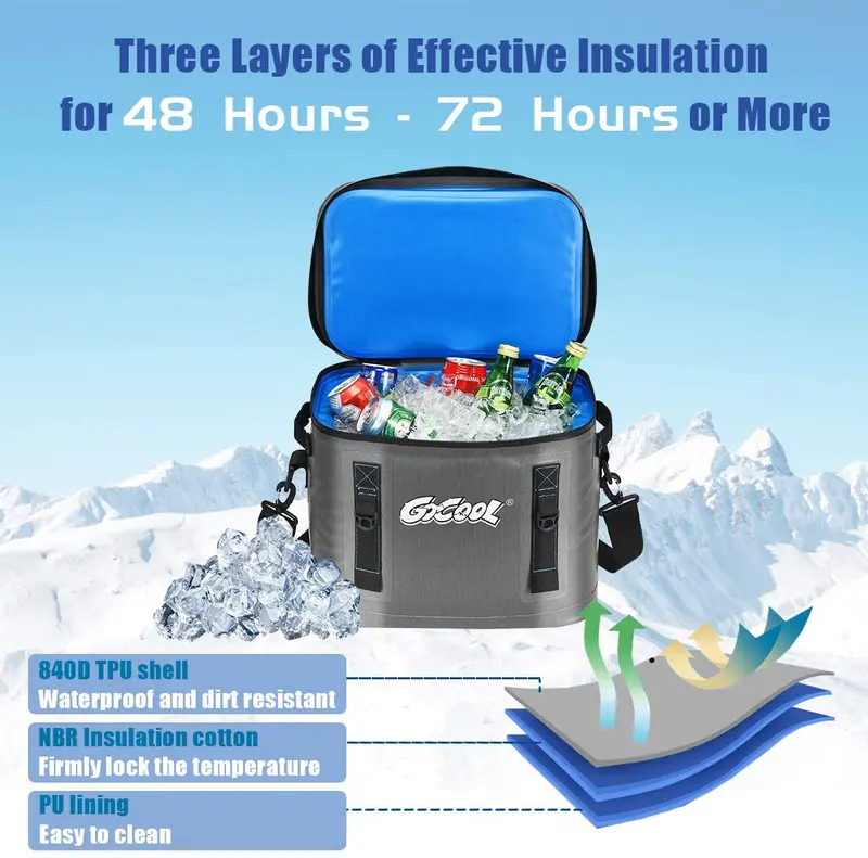 30-Can Insulated Portable Cooler Bag for Camping and Outdoor Use