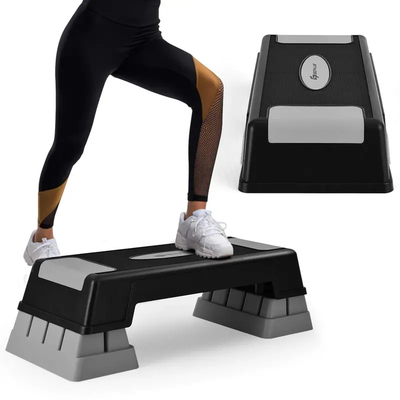 30-Inch Height-Adjustable Aerobic Stepper with 5-, 7-, and 9-Level Risers