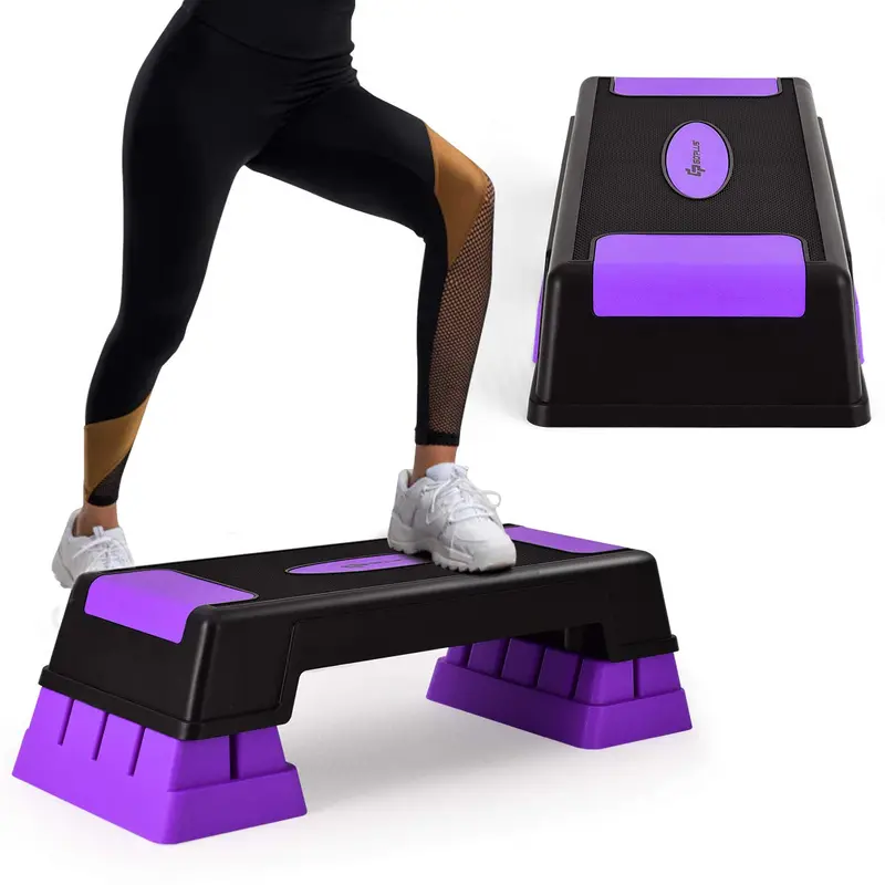 30-Inch Height-Adjustable Aerobic Stepper with 5-, 7-, and 9-Level Risers
