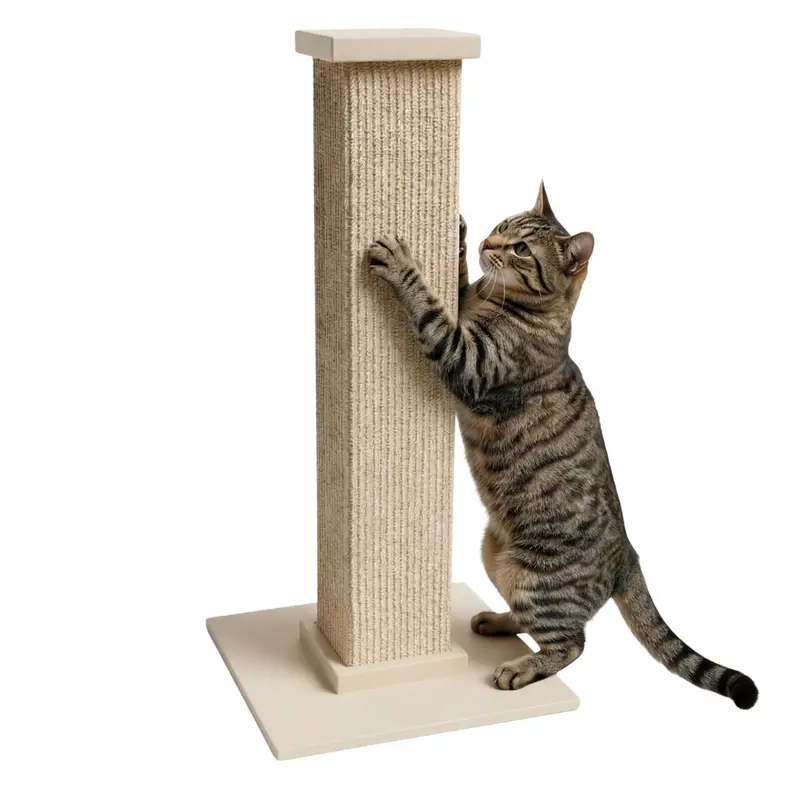 30-Inch Sisal Cat Scratching Post – Stable Square Base and Durable Wrap Design