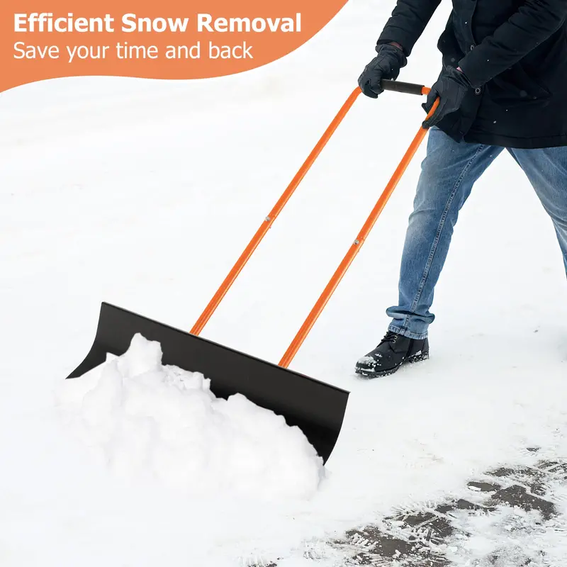 30-Inch Wheeled Snow Shovel – Ergonomic Push-and-Scrape Design