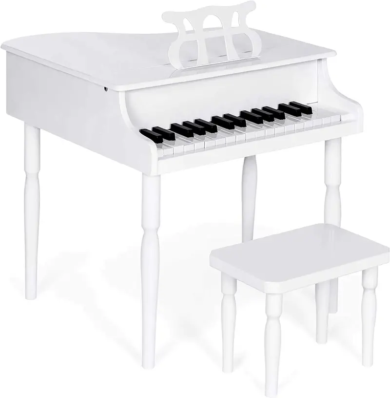 30-Key Wooden Classical Piano for Kids – Mini Grand-Style Learning Instrument with Matching Bench
