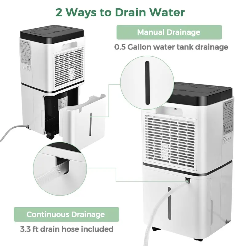 30-Pint Portable Dehumidifier for Up to 1500 Sq. Ft – LED Display, 3 Modes, Compact Tank