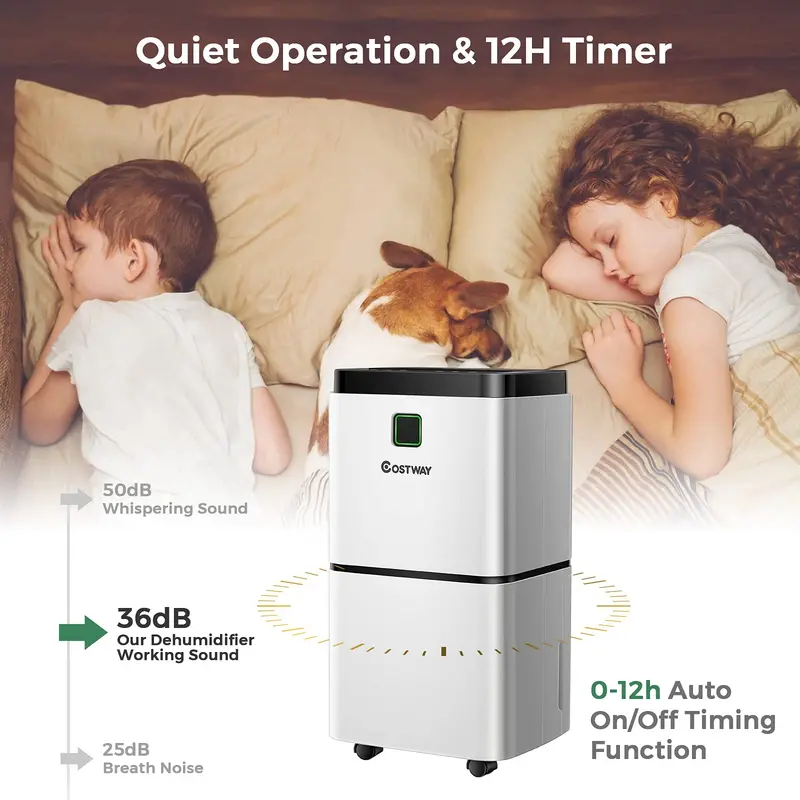 30-Pint Portable Dehumidifier for Up to 1500 Sq. Ft – LED Display, 3 Modes, Compact Tank