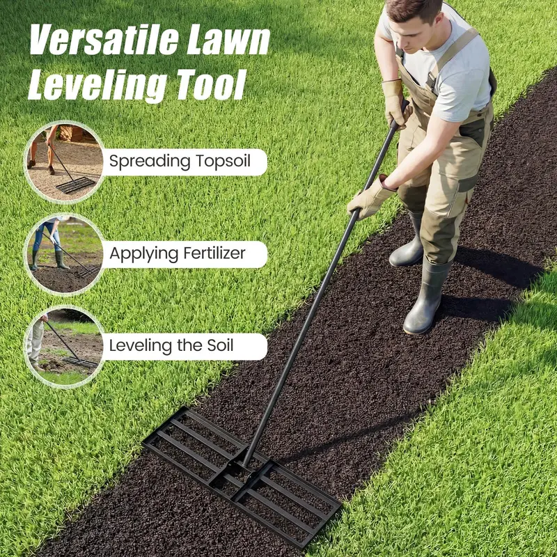 30" x 10" Professional Lawn Leveler with Ergonomic Grip