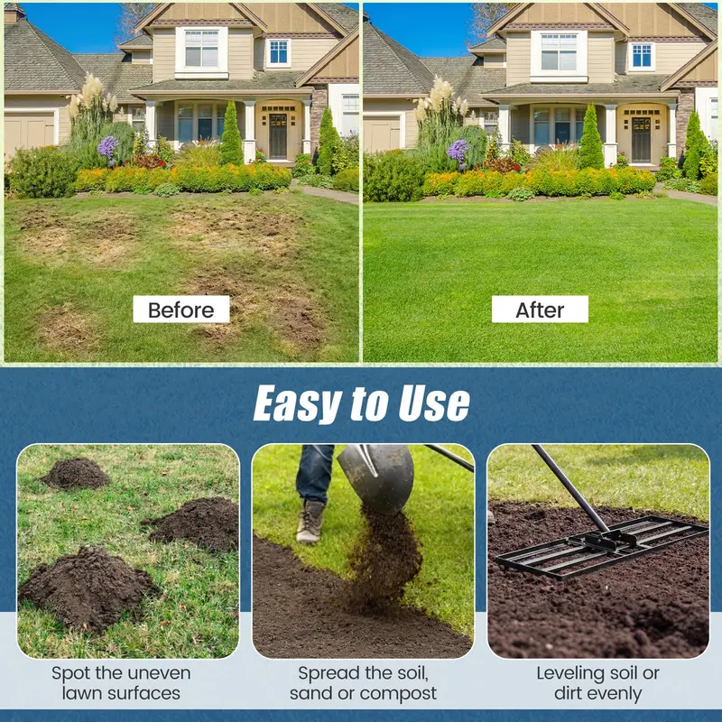 30" x 10" Professional Lawn Leveler with Ergonomic Grip