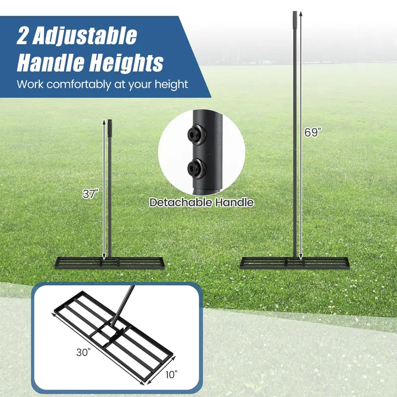 30" x 10" Professional Lawn Leveler with Ergonomic Grip