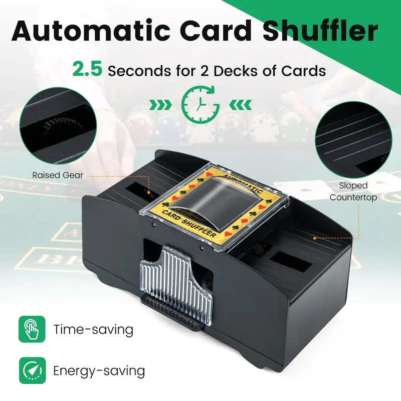 300-Piece 14g Clay Poker Chip Set with Storage Case + Automatic Card Shuffler