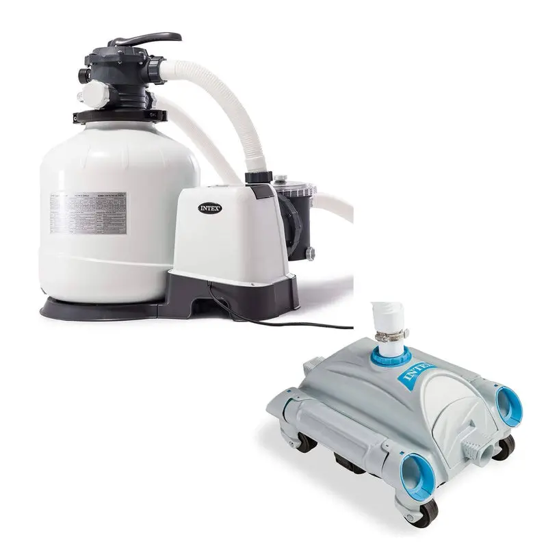 3000 GPH Above-Ground Pool Sand Filter Pump with Auto Vacuum Function