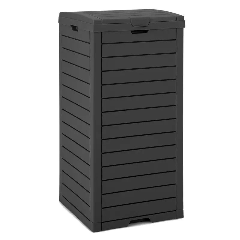 31-Gallon Outdoor Trash Can with Lid and Pull-Out Drain Drawer for Liquids